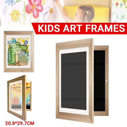 Wooden Kids Art Frames Display Holds 150 Pictures for Children Art Projects