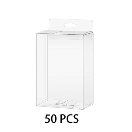50pcs Transparent Gift Boxes with Hooks Clear Packaging Storage Containers