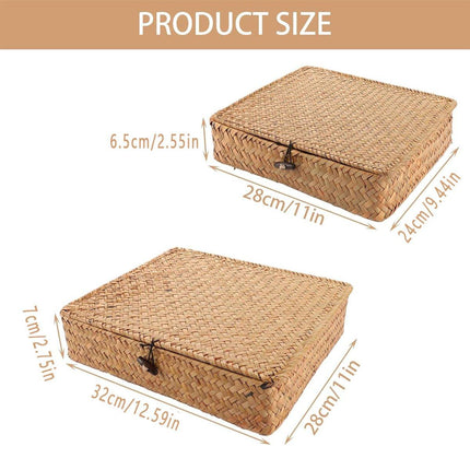 2pcs Storage Basket with Lid Durable Organising Box for Home and Office Use