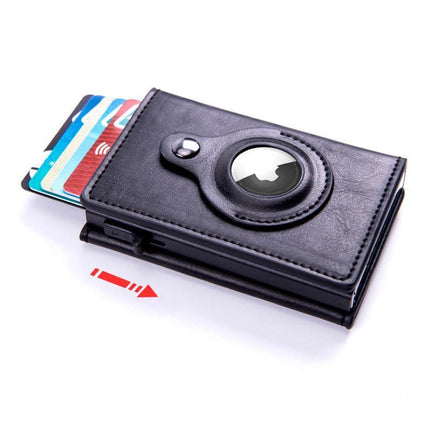 For Airtag Wallet PU Leather Credit Card Money Holder AirTag Case Air Tag Cover - Aimall