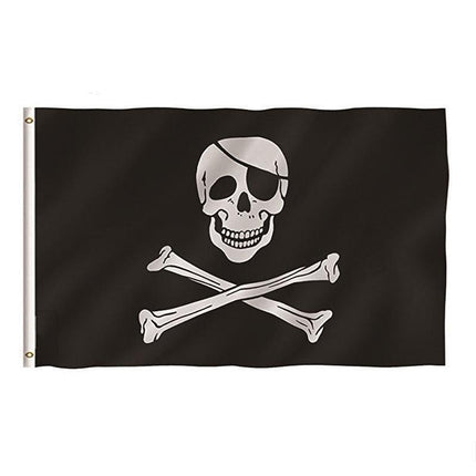 Skull and Crossbones Jolly Roger Pirate Flag Outdoor Banner 90x150cm Crossed - Aimall