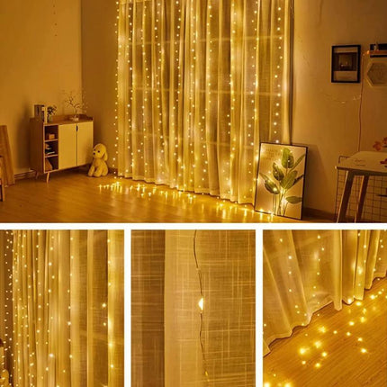 3Mx3M 300 LED Fairy String Light Outdoor Garden Wedding Party Curtain Lamp Xmas - Aimall