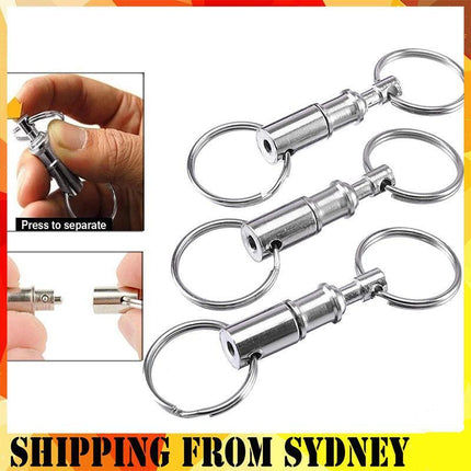 4X Detachable Quick Release Removable Keyring Keychain Key Ring Pull Apart Split - Aimall