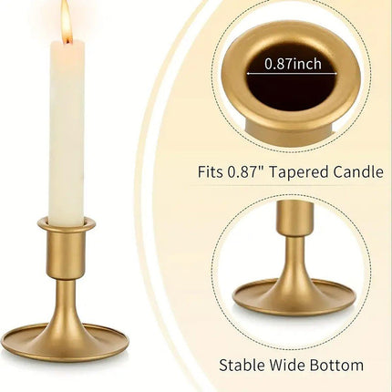 4X Iron Candlestick Stand Candle Holder Retro Style Look Taper Candle Holder