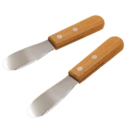 2x Sandwich Spreader Butter Knife Scraper Cheese Slicer Stainless Steel Spatula - Aimall