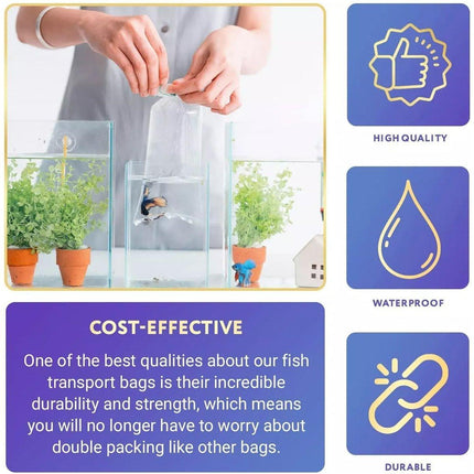 100PCS Aquarium Fish Breathing Bags Breather Bags Transport Long Life Plastic