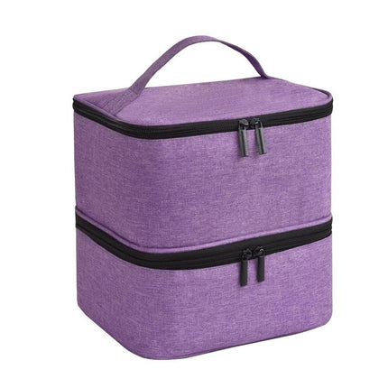 Portable Double Layer Nail Polish Essential Oil Storage Bag Travel Organizer