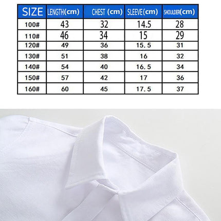 Boys Children's Kids White Short Sleeve School Shirt Open Neck With Lay Back Collar - Aimall