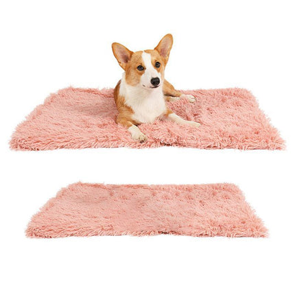 Dog Blanket Pet Cat Mat Puppy Warm Soft Plush Washable Reusable Calming Bed - Aimall