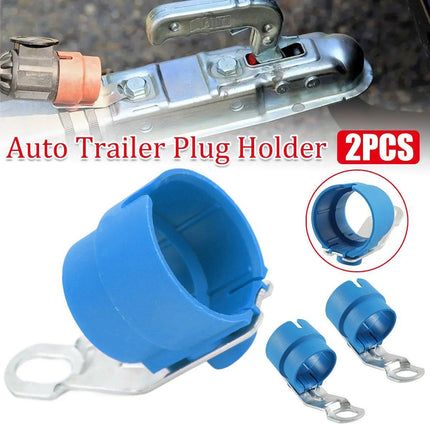 2pcs Blue Trailer Connector Retainer Heavy Duty Hitch Plug Holders for Trucks