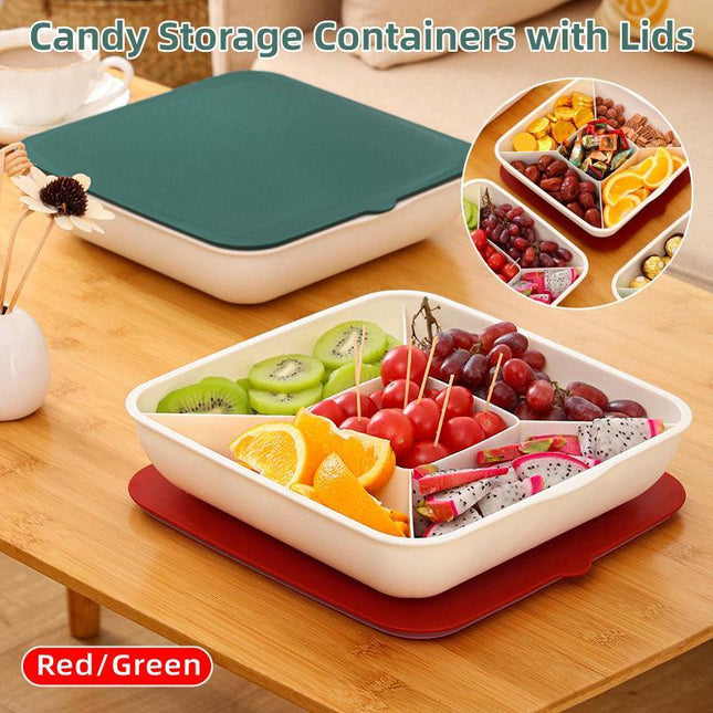 Plastic Fruit Plate Candy Box Dried Fruit Storage Box Snacks Nuts Tray Holder
