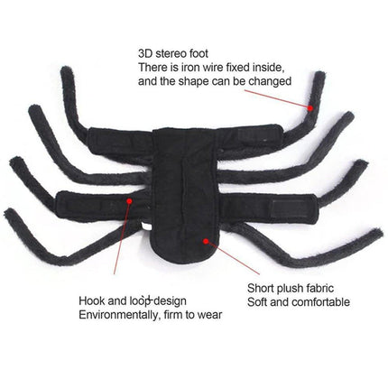 Pet Spooky Big Spider Halloween Costume Dress Up for Dogs Cats and Small Pets