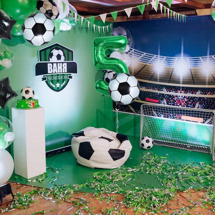 32 Inch Green Soccer Balloons 5 Pieces Set World Cup Birthday Party Decoration