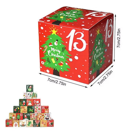 24pcs Christmas Countdown Candy Box Set Holiday Digital Gift Boxes Advent Bags