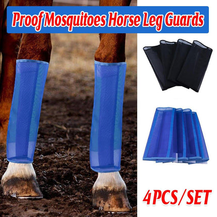 4pcs Horse Leg Protection Covers Mosquito Shields for Horse Foot Safety Wraps