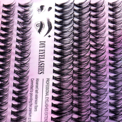 DIY Sectional False Eyelashes Kit 12 Rows with Glue and Tweezers Large Capacity