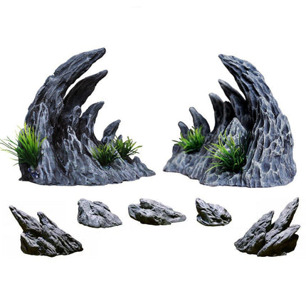 Aquarium Resin Dragon Stone Rock Decorative Ornaments Fish Tank Landscape