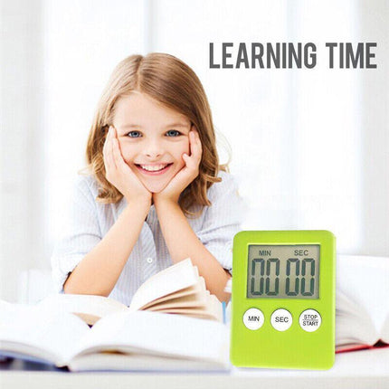 White Magnetic Kitchen LCD Digital Timer Countdown Count Down 99 Minute - Aimall