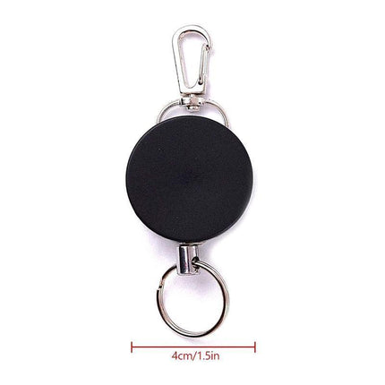 2 Recoil Key Ring Retractable Chain ID Pull Holder Reel Belt Clip Extend Keyring - Aimall