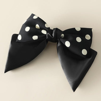 Girls Women Bow Ribbon Polka dots Hair head clip barrette headwear Korean Style - Aimall