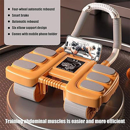 Four Wheel Abdominal Exercise Roller Elbow Support for Core Strength Training