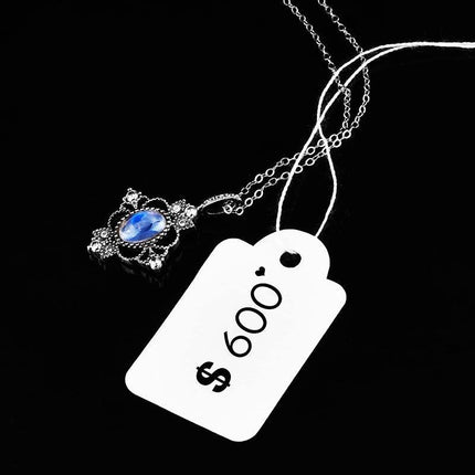 500PCS White Strung Tags Labels Retail Luggage Jewelry price tags with string - Aimall