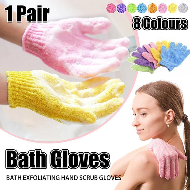 1 Pair Exfoliating Gloves Bath Shower Massage Spa Body Hand Scrub Mitt Towel - Aimall