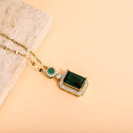 Vintage Paraiba Tourmaline Emerald Gemstone Earrings Ring Necklace Women Gift - Aimall