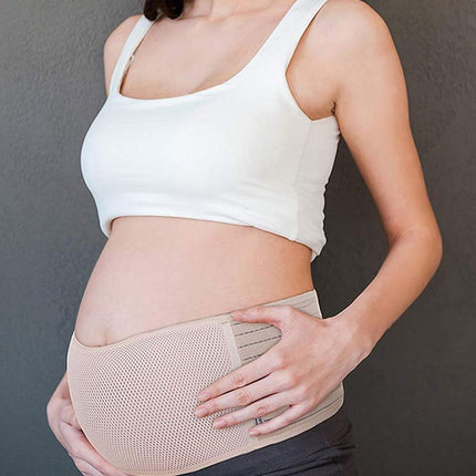 Pregnancy Belly Band Breathable Maternity Belt Back Pelvic Support Beige - Aimall