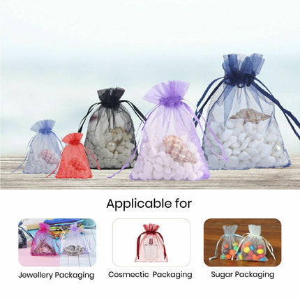 50PCS Organza Bag Sheer Bags Jewellery Wedding Candy Packaging Sheer Bags 10*15 cm - Aimall