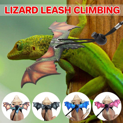 Small Pet Harness with Wings Climbing Rope Leather Chest Lead for Walking