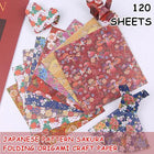 120 Sheets 8 Mixed Colours Japanese Pattern Sakura Folding Origami Craft Paper - Aimall