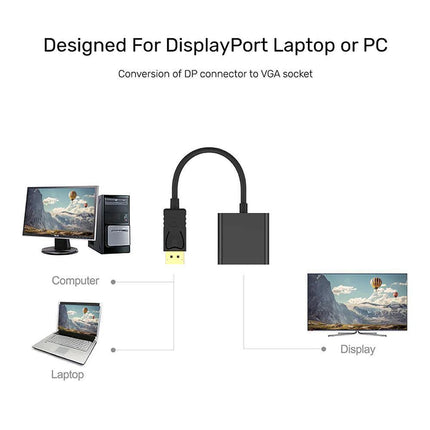 Displayport Display Port DP Male to VGA Female Video Converter Adapter Cable PC - Aimall