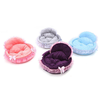 Princess Pet Kennel Soft Comfortable Cat and Dog Bed House for Small Pets