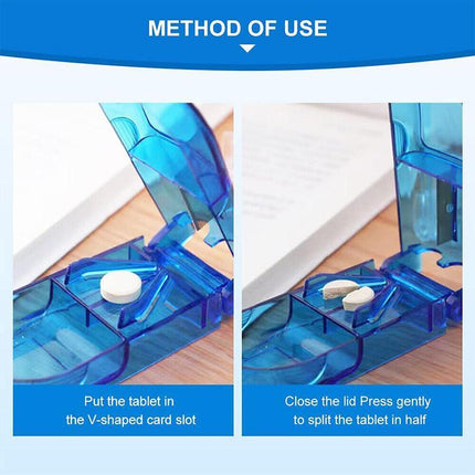Portable Pill Cutter Tablet Vitamin Splitter Divider Travel Medicine Storage Box - Aimall