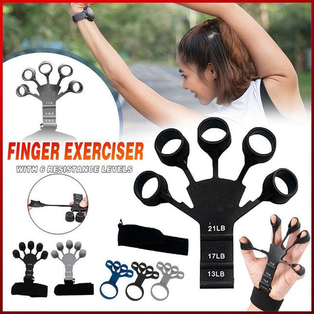 Finger Exerciser Strength Gripper Forearm Trainer Hand Grip Strengthener Therapy - Aimall