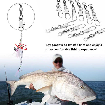 200pcs Pin Connectors Eight Ring Connectors for Fishing Gear Accessories Set