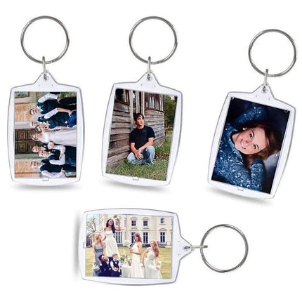 10PCS Clear Acrylic Photo Keyring - DIY Picture Frame Keychain Gifts - Aimall