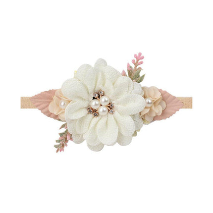 3X Baby Girl Cute Nylon Headband Flower Headwrap Elastic Turban Bows for Newborn