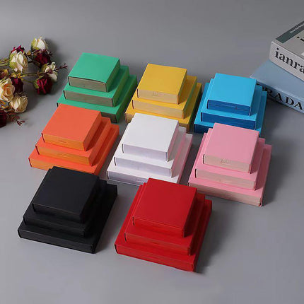 50pcs Coloured Cardboard Covers for Storage Boxes Jewelry Packaging Organizer