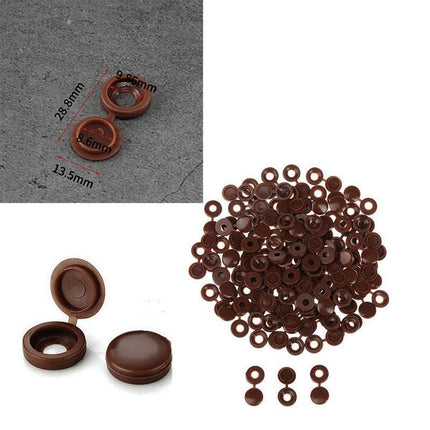 100/200X Plastic Screw Cover Caps Holes Cams Furniture Kitchen Button Nuts Bolts - Aimall
