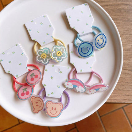 Cute Cartoon Hair Accessories Elastic Hair Cords for Young Wearers and Daily Styling