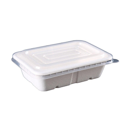 50PCS Square Disposable Lunch Box Thickened Takeout Salad Bowl White