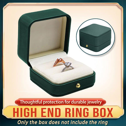 Dark Green Jewelry Box Ring Box Pair Compact Storage Box for Rings Accessories
