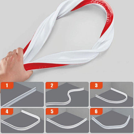 100-300CM Silicone Shower Water Barrier Bathroom Waterproof Strip Self-Adhesive