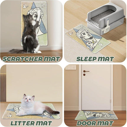 Sisal Cat Scratching Mat Wall Sticker Vertical Wear-resistant Claw Sharpening