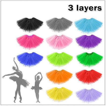 Kids Size Girls Tutu Skirt Princess Dressup Party Costume Ballet Dancewear - Aimall