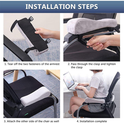 2PCS Elbow Arm Rest Cushion Chair Armrest Pads Memory Foam Office Support Pillow