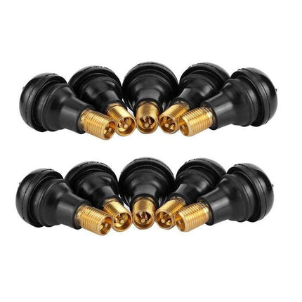10x TR412 Car Auto Snap In Tyre Valve Rubber Tubeless Short Valve Stems - Aimall
