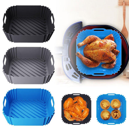Air Fryer Silicone Pot Basket Liner Non Stick Reusable Baking Tray Accessories